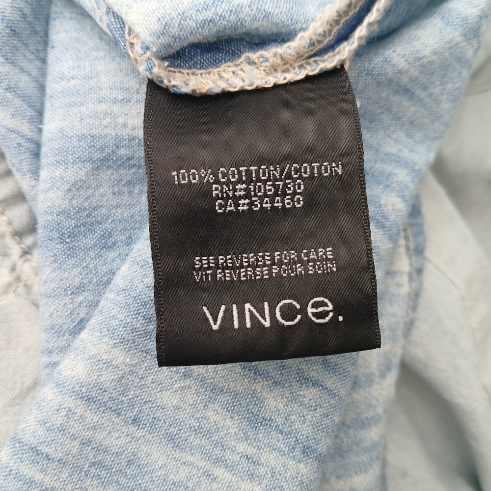 Vince Light Blue Button Down Chambray Shirt - Picture 7 of 8